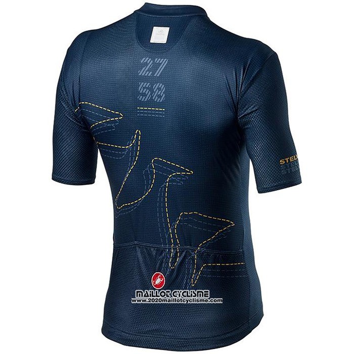 2020 Maillot Cyclisme Giro d'Italia Fonce Bleu Manches Courtes et Cuissard